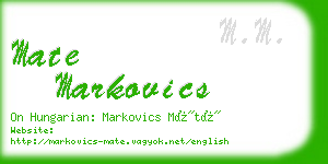 mate markovics business card